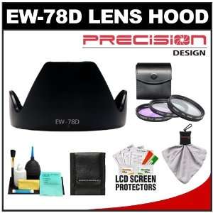  EW 78D Hard Lens Hood & 3 (UV/FLD/CPL) Filter Set for Canon EF 28 