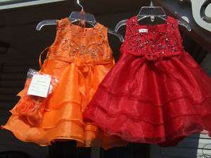 NWT Infant/Months Pageant Dress Size 9 12 months & 6 9 months Orange 