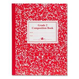  Composition Book,Grade 2 Ruled,50 Sheets,9 3/4x7 3/4,Red 