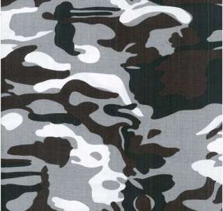 Snow Camouflage Ripstop Cotton/Nylon Print Fabric  