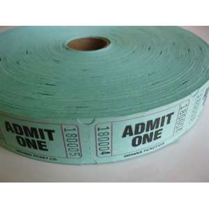  2000 Green Admit One Single Roll Consecutively Numbered 
