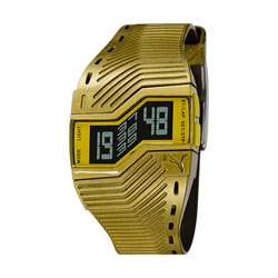 Puma Unisex TURN II Metallic Goldtone Digital Watch  