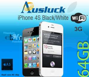 APPLE iPHONE 4S BLACK OR WHITE 64GB FACTORY UNLOCKED SEALED *AUSLUCK 