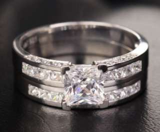 53ct Princess Cut Engagement Wedding Ring Set Size 8  