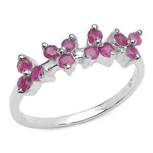  0.60 Carat Genuine Ruby Sterling Silver Ring Jewelry