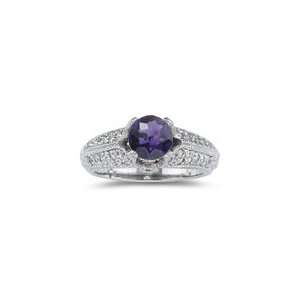  0.54 Cts Diamond & 0.85 Cts Amethyst Ring in 18K White 
