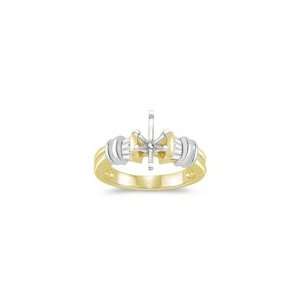  0.18 Cts Diamond Ring Setting in 14K Two Tone Gold 3.5 