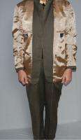 Ferrar 2pc Suit 42R Nailhead Green Polyester & Wool Blend  
