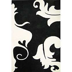 Hand tufted White Quill Feather Rug (5 x 8)  