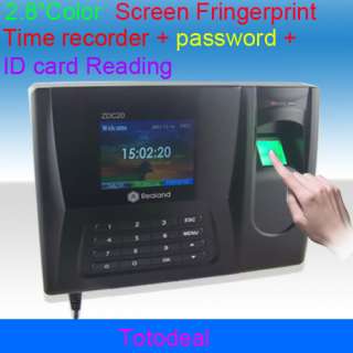 Color Screen Biometric Fingerprint Time Attendance Recorder  