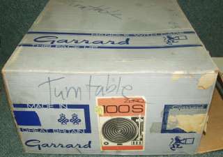 Garrard Zero 100S Turn Table, Base, Cover, Original Box & Manual No 