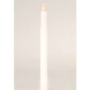   White Battery Operated Flameless LED Wax Taper Candles with Timers 12