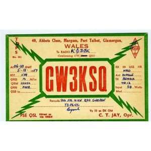  GW3KSQ QSL Card Port Talbot Glamorgan Wales 1957 