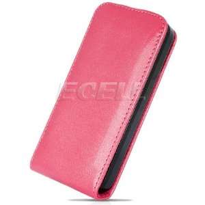   NEW PINK GLOSSY LEATHER FLIP CASE COVER FOR iPHONE 4 4G Electronics