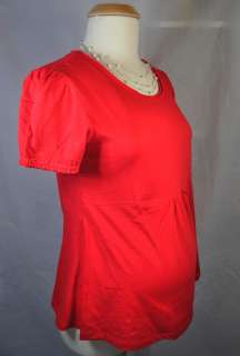NEW Career Casual Red Short Sleeve Trendy Maternity Shirt Top  Choose 