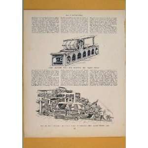  Machine Printing Daily Press Annand Antique Print C1860 