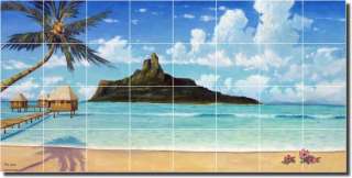 Novak Seascape Tropical Beach Art Ceramic Tile Mural  