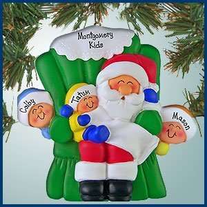 Personalized Christmas Ornaments   Santa and Three Kids   Personalized 