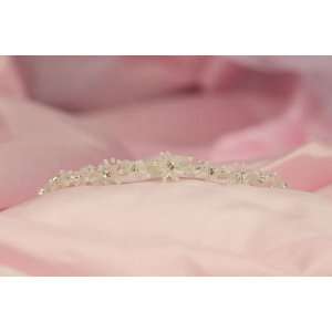 Frosted White Floral Tiara   2815 