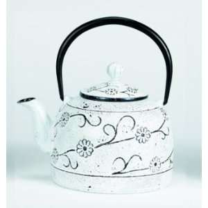  33 oz Lightest Gray Cast Iron Creativity Teapot Kitchen 