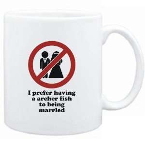 Mug White  I prefer having a Archer Fish to being married  Animals 