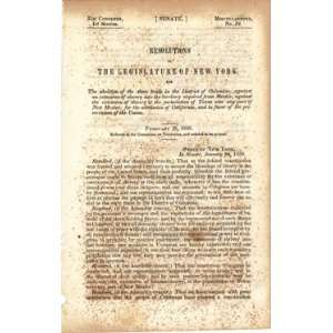     Resolutions of the Legislature of New York (1850) N/A Books