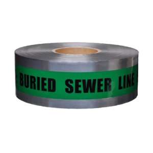 Length x 3 Width, Green with Black Ink Detectable Underground Warning 