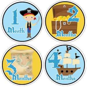  Pirate Boy Baby Month Stickers for Bodysuit #35 Baby