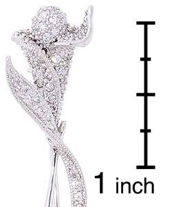 Sterling Silver CZ Calla Lilly Pin  