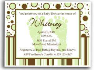 Baby Shower Invitations pink, blue or green 4a baby  