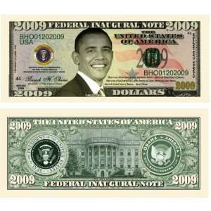  2009 President Obama Federal Inaugural Novelty Note 