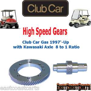 Club Car Gas 1997 Up Golf Cart w/Kawasaki Axle High Speed Gears 81 