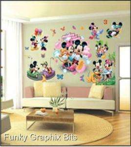 CHILDREN WALL STICKERS, HUGE SET OF STICKERS, MICKEY AND MINNIE MOUSE 