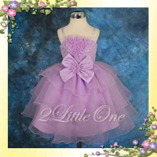 Purple Wedding Flower Girl Pageant Party Dress Sz 4 5  