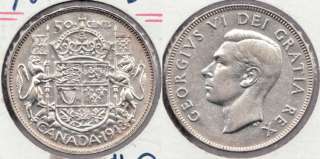 1948 George VI 50c Canadian Silver Coin  