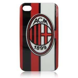   and Black Vertical Strip Ac Milan Football Club Hard Case for Iphone 4