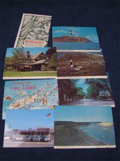 Lot 8 Vintage Postcards Long Island New York Map Sites  