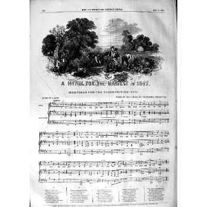 1847 SHEET MUSIC A HYMN FOR THE HARVEST THANKSGIVING 