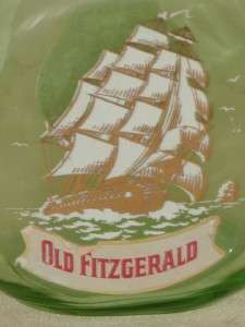 OLD FITZGERALD FLAGSHIP DECANTER SAILING SHIP GREEN  