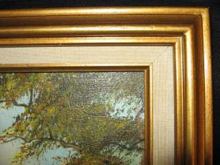 Cloth And Gold Wood Frame With Pretty Oil Painting  