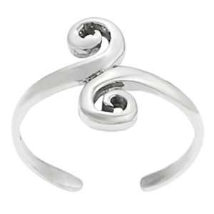  Silver Womens Swirl Design Toe Ring Hypoallergenic Nickel Free 