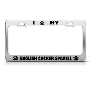  English Cocker Spaniel Dog Dogs Metal license plate frame 