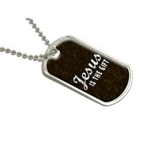 Jesus Is The Gift   Military Dog Tag Luggage Keychain Automotive