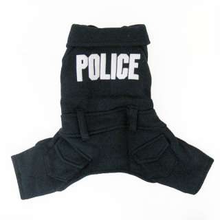 Black Police Costume dog clothes APPAREL Chihuahua  