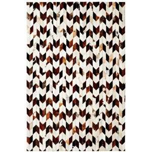   Rugs Leather Work Ivory / Brown Contemporary Rug   8106 106   3 x 5
