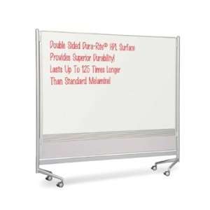  Balt Mobile Dry Erase Double sided Partition   White 