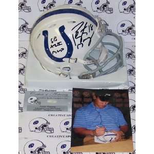  Signed Peyton Manning Mini Helmet   Authentic Sports 