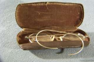 WOW ANTIQUE 12 K YELLOW GOLD CLASSIC GLASSES FRAME CASE  