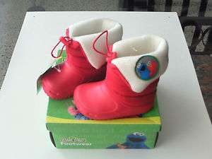 SESAME STREET ELMO TODDLER WINTER SNOW BOOTS RED SHOES NEW SIZE 4 