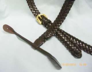 Suspenders/Braces, Dk Brown Faux/Fake Leather Dbl Braid  